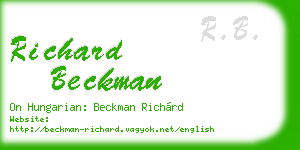 richard beckman business card